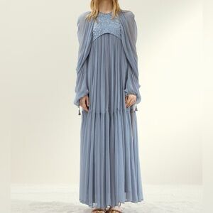 RHINESTONE-EMBELLISHED CHIFFON DRESS. SALE TODAY ONLY